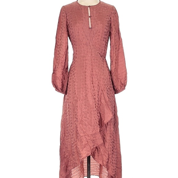 Rodebjer Dresses & Skirts - Rodebjer Long Sleeve Mauve Wrap Dress XS